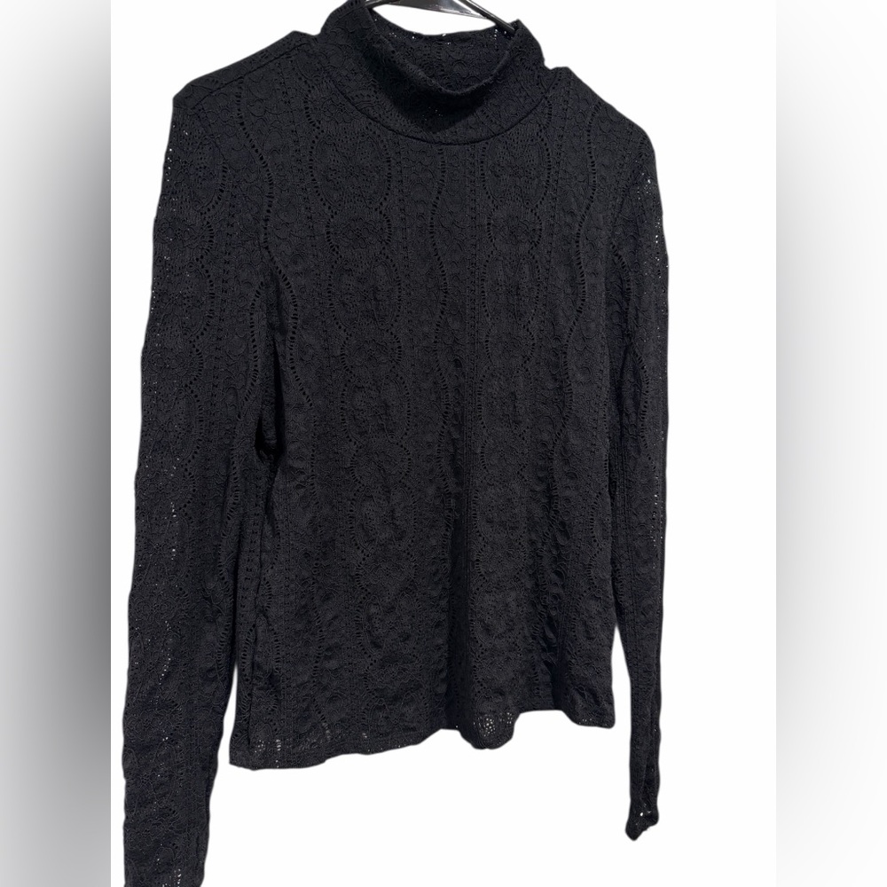 Anthropologie Black Lace Detail Top - Picture 1 of 5